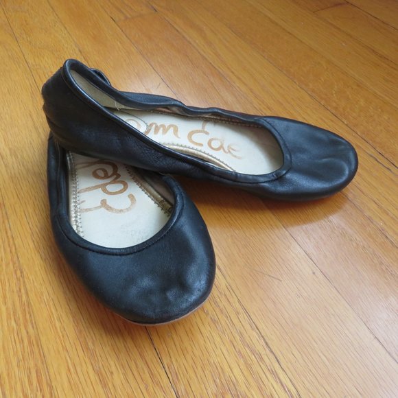 CLEARANCE! Sam Edelman Fritz Ballet Flats in Black leather size 5.5 - Picture 3 of 9